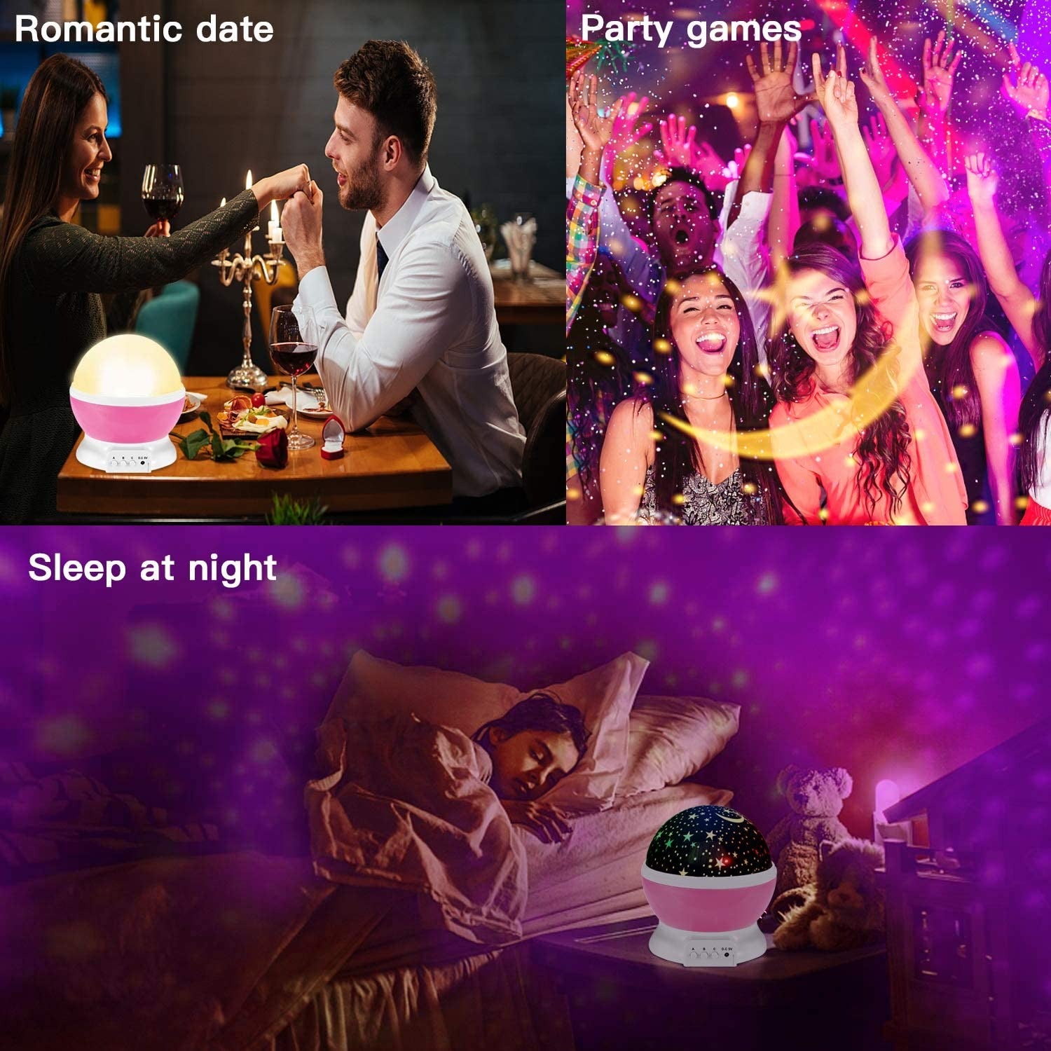 Star Master Night Light Projector – Rotating Galaxy Star Light, LED Color Changing Lamp for Room Decoration (Random Color)