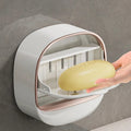Wall Mounted Soap Box Holder – Punch Free Drain Soap Dish for Bathroom & Laundry | Easy Clean | Random Color