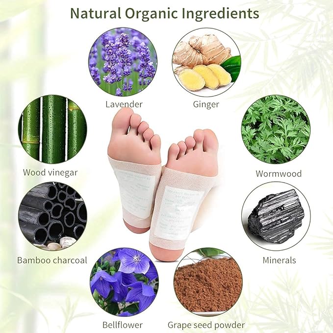 Kiyome Kinoki Detox Foot Patches – 10 Pcs Herbal Overnight Foot Care Pads