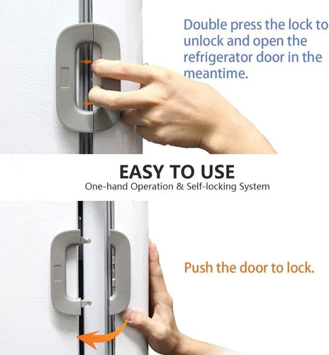 Child Proof Safety Lock – Strong Adhesive Lock for Fridge, Cabinets & Drawers