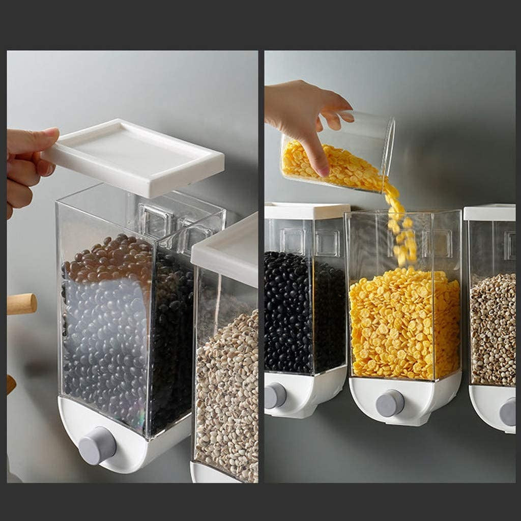 1500ml Kitchen Grain Storage Box – Wall-Mounted Rice, Cereal & Dry Food Dispenser