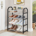 4-Layer Space-Saving Shoe Rack | Portable Dustproof Shoe Organizer With Cover | Closet & Home Shoe Stand | Plastic + Metal Body