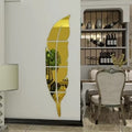 3d Acrylic Wall leaf Mirror reflection Room Decor - Black