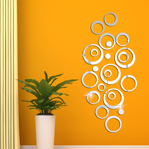 Acrylic Ring Mirror Wall Decor - Golden