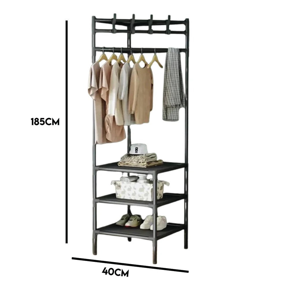 Multifunctional 3-Layer Corner Coat Rack – Nail-Free Wall Mounted Storage Organizer | Space-Saving Waterproof Coat & Hat Holder |