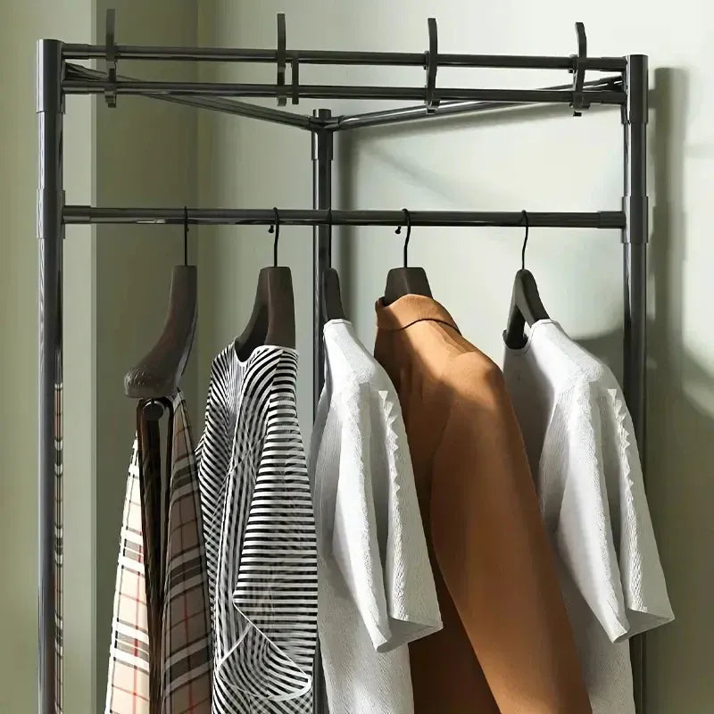 Multifunctional 3-Layer Corner Coat Rack – Nail-Free Wall Mounted Storage Organizer | Space-Saving Waterproof Coat & Hat Holder |