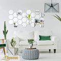 Imported Acrylic Hexagon 3D Wall Decor Mirror Stickers (Set of 12)