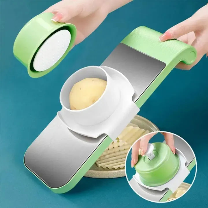 Stainless Steel 5-in-1 Handheld Vegetable Cutter & Slicer view 2