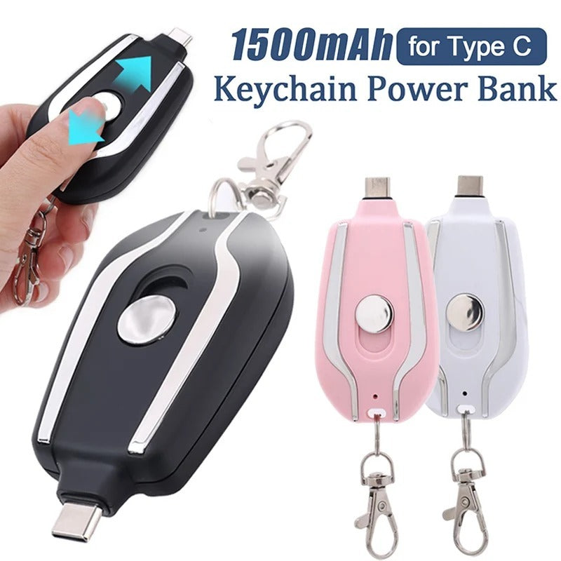 1500mAh Portable Keychain Power Bank (Type-C)