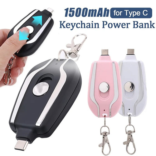 1500mAh Portable Keychain Power Bank (Type-C)