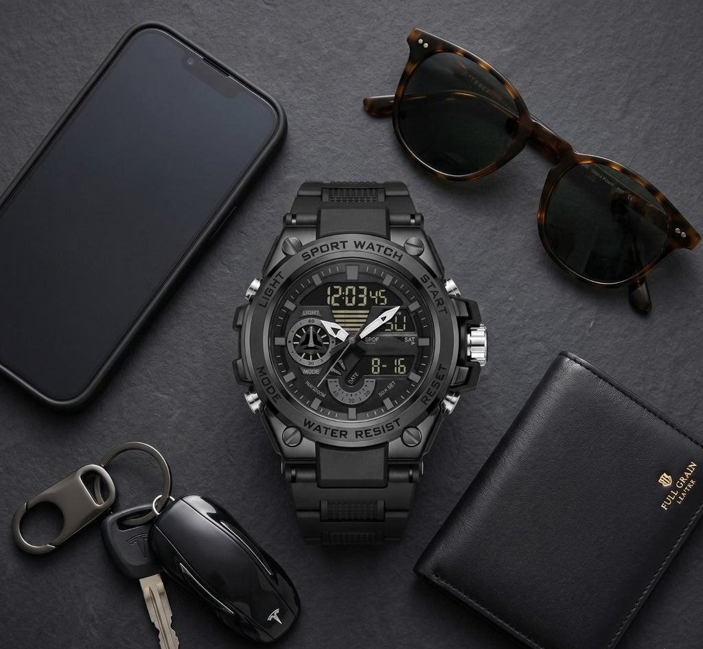 Men's Dual Display Analog-Digital Sports Military Watch view 3