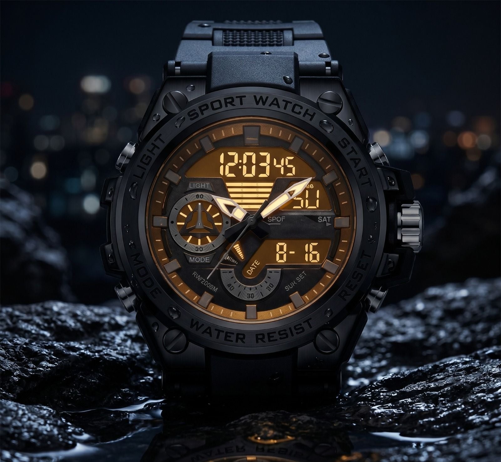Men's Dual Display Analog-Digital Sports Military Watch view 4