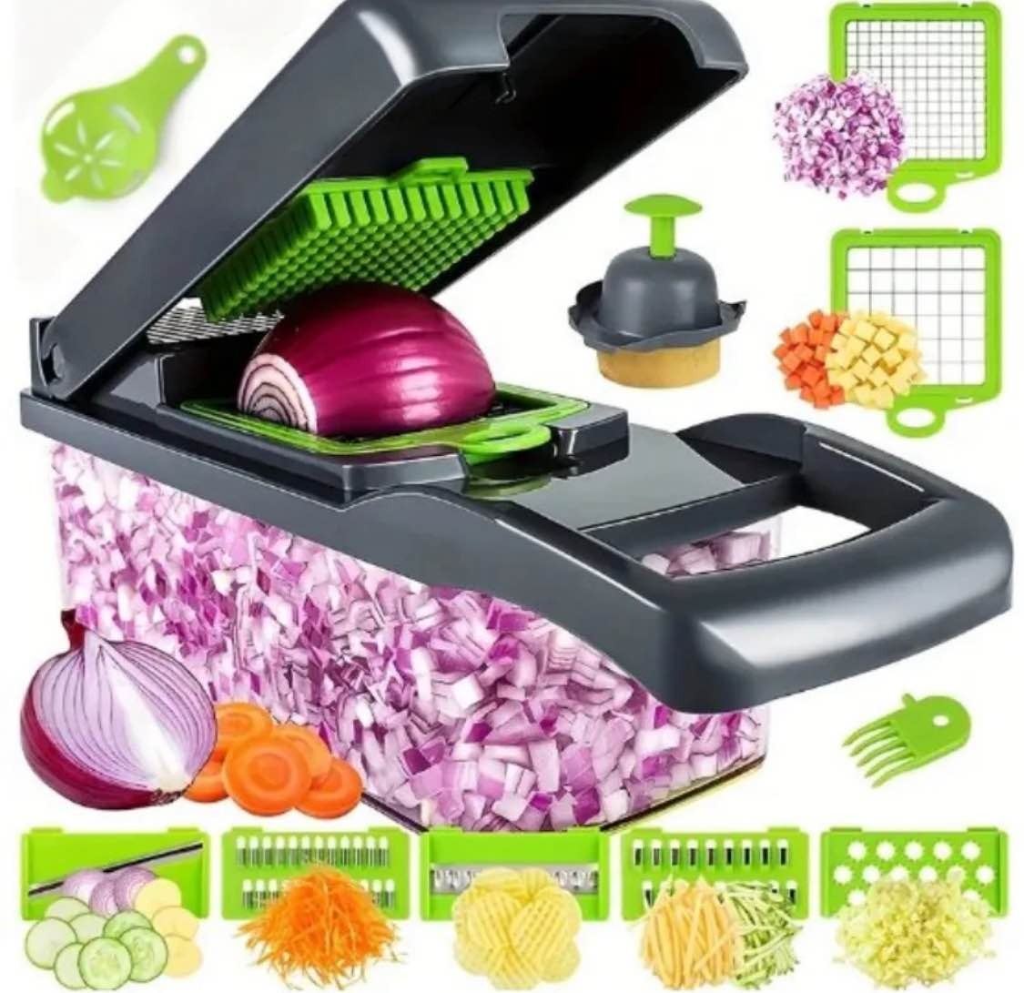 Multi-Functional 12-in-1 Vegetable Chopper & Slicer