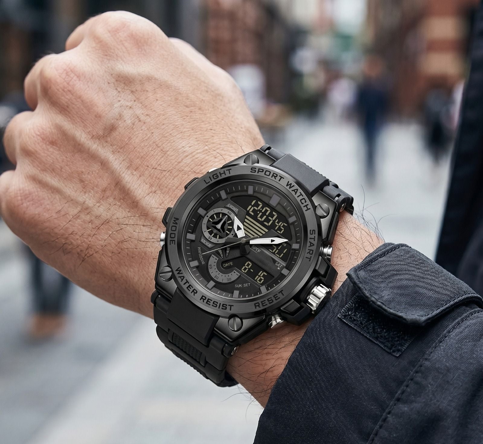 Men's Dual Display Analog-Digital Sports Military Watch view 5