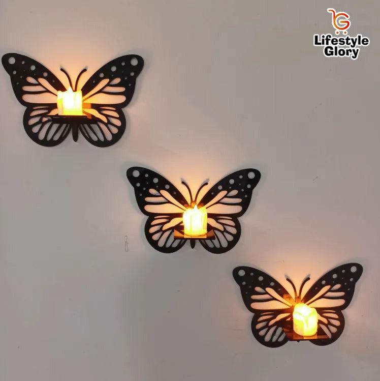 Decorative Butterfly Wall Shelf & Candlestick Holder view 3