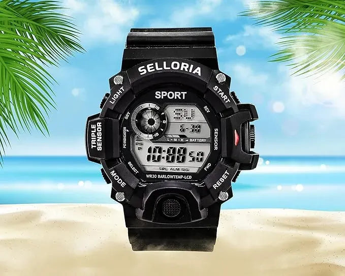 SELLORIA Men's Digital Sports Watch For Men Boys Waterproof with LED Back light Digital Watch for Men