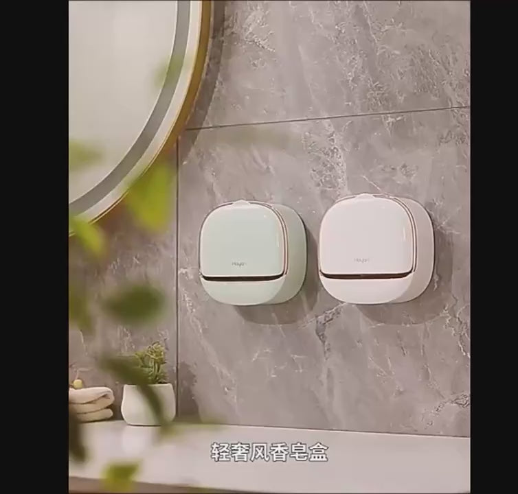 Wall Mounted Soap Box Holder – Punch Free Drain Soap Dish for Bathroom & Laundry | Easy Clean | Random Color