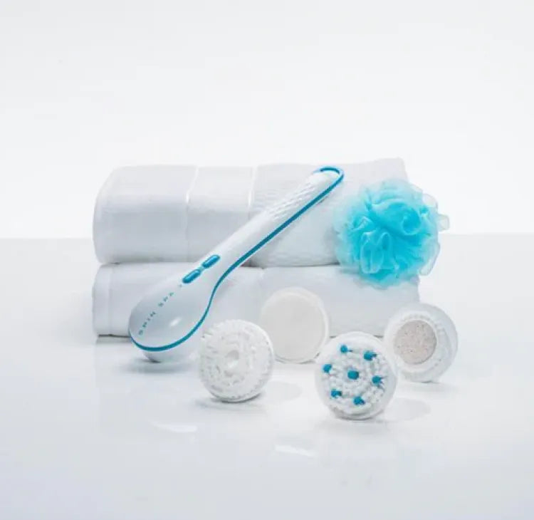 CNAIER 4-in-1 Rechargeable Electric Bath & Body Brush Set – Deep Cleansing, Exfoliating & Massage